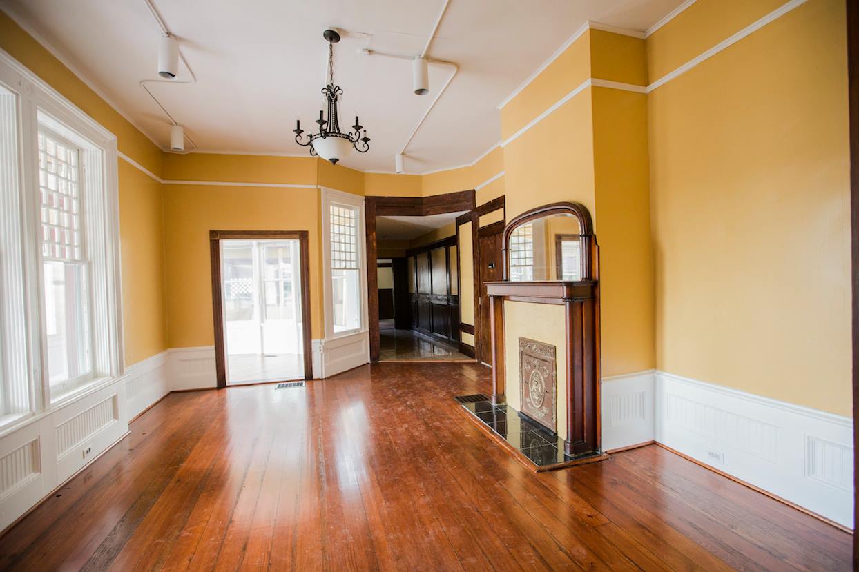 Interior room with fireplace